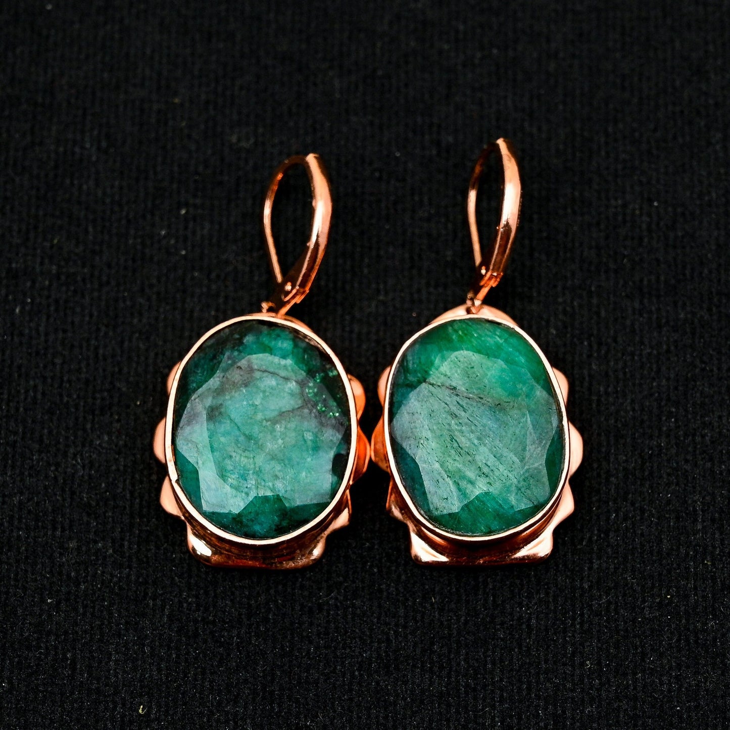 Green Emerald Gemstone Earrings