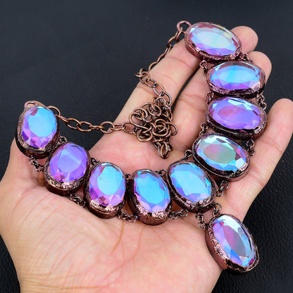 Pink Mystic Topaz Gemstone Necklace