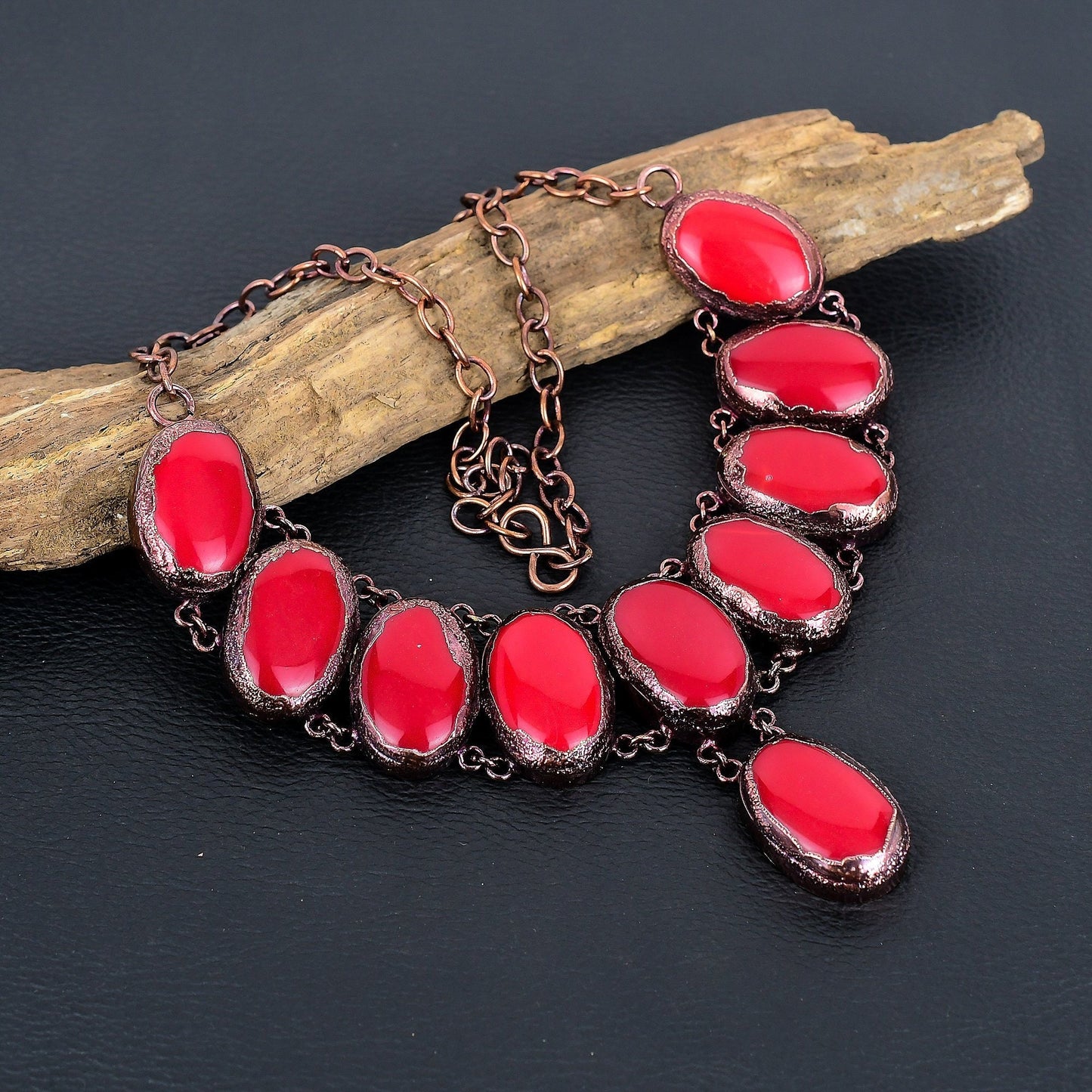 Red Coral Gemstone Necklace