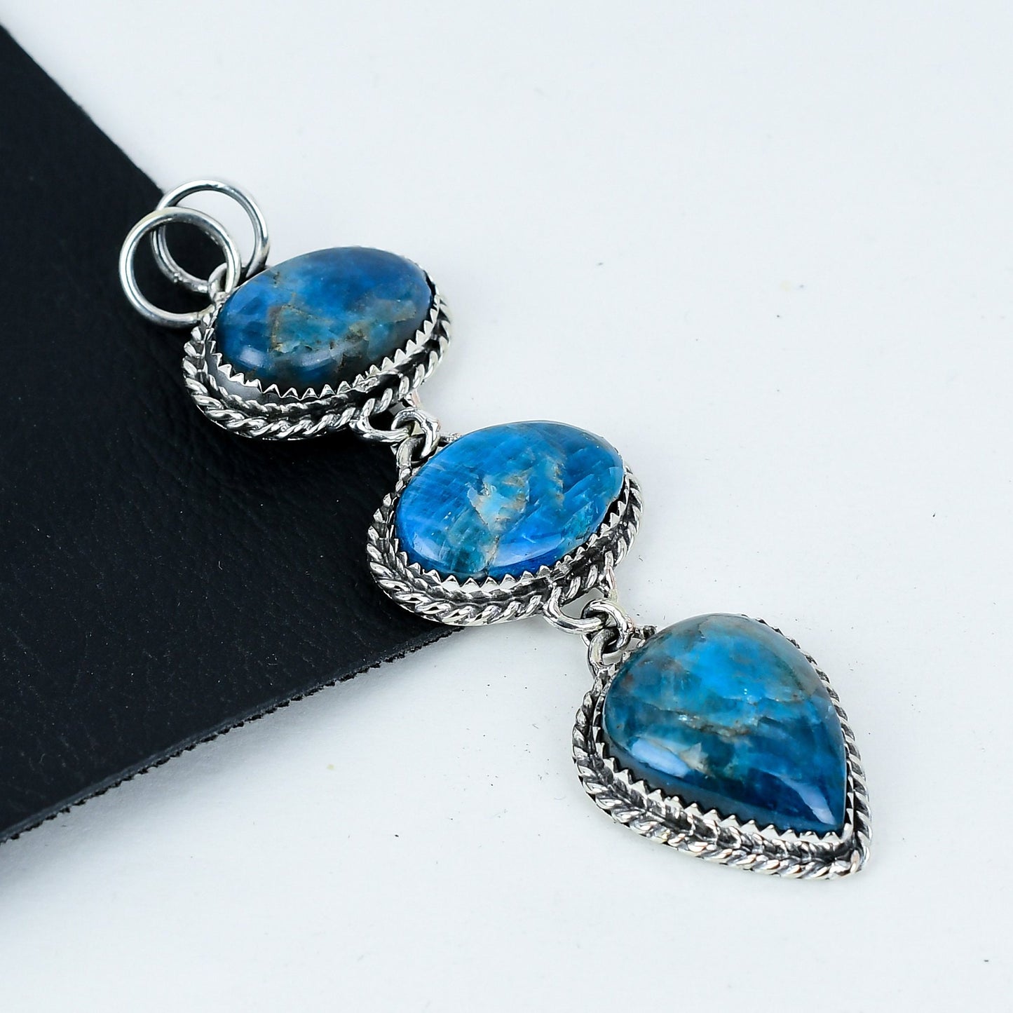 Blue Apatite Gemstone Pendant Necklace