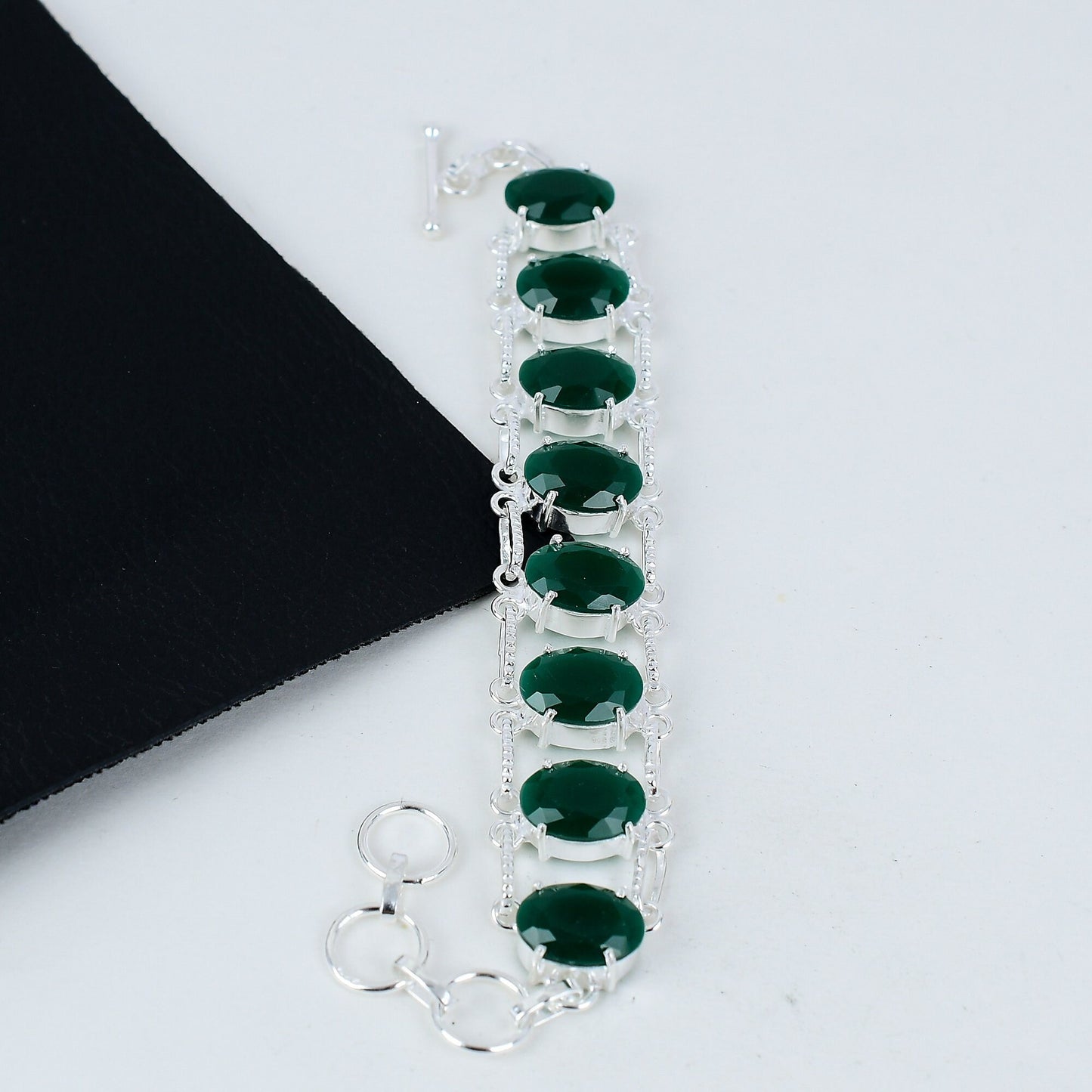 Green Emerald Gemstone Bracelet