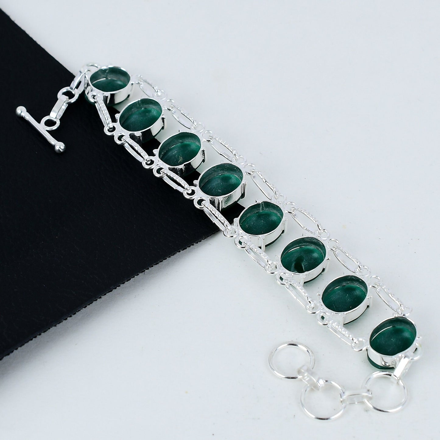 Green Emerald Gemstone Bracelet