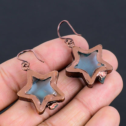 Blue Topaz Gemstone Earrings