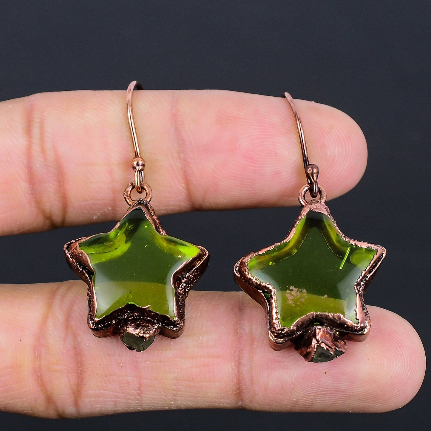Green Peridot Gemstone Earrings
