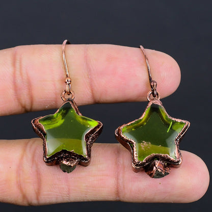 Green Peridot Gemstone Earrings