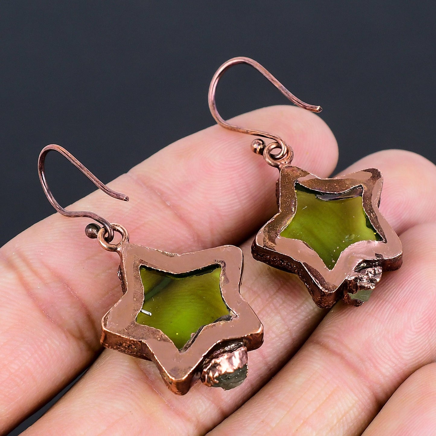 Green Peridot Gemstone Earrings