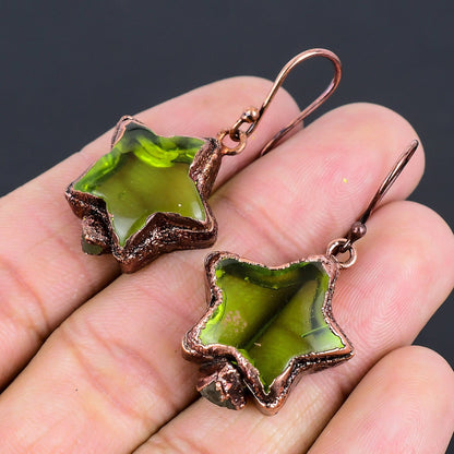 Green Peridot Gemstone Earrings