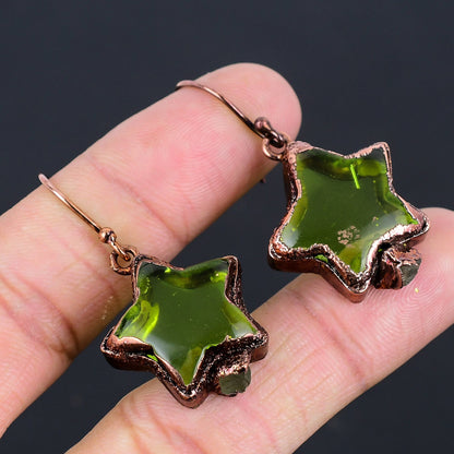 Green Peridot Gemstone Earrings