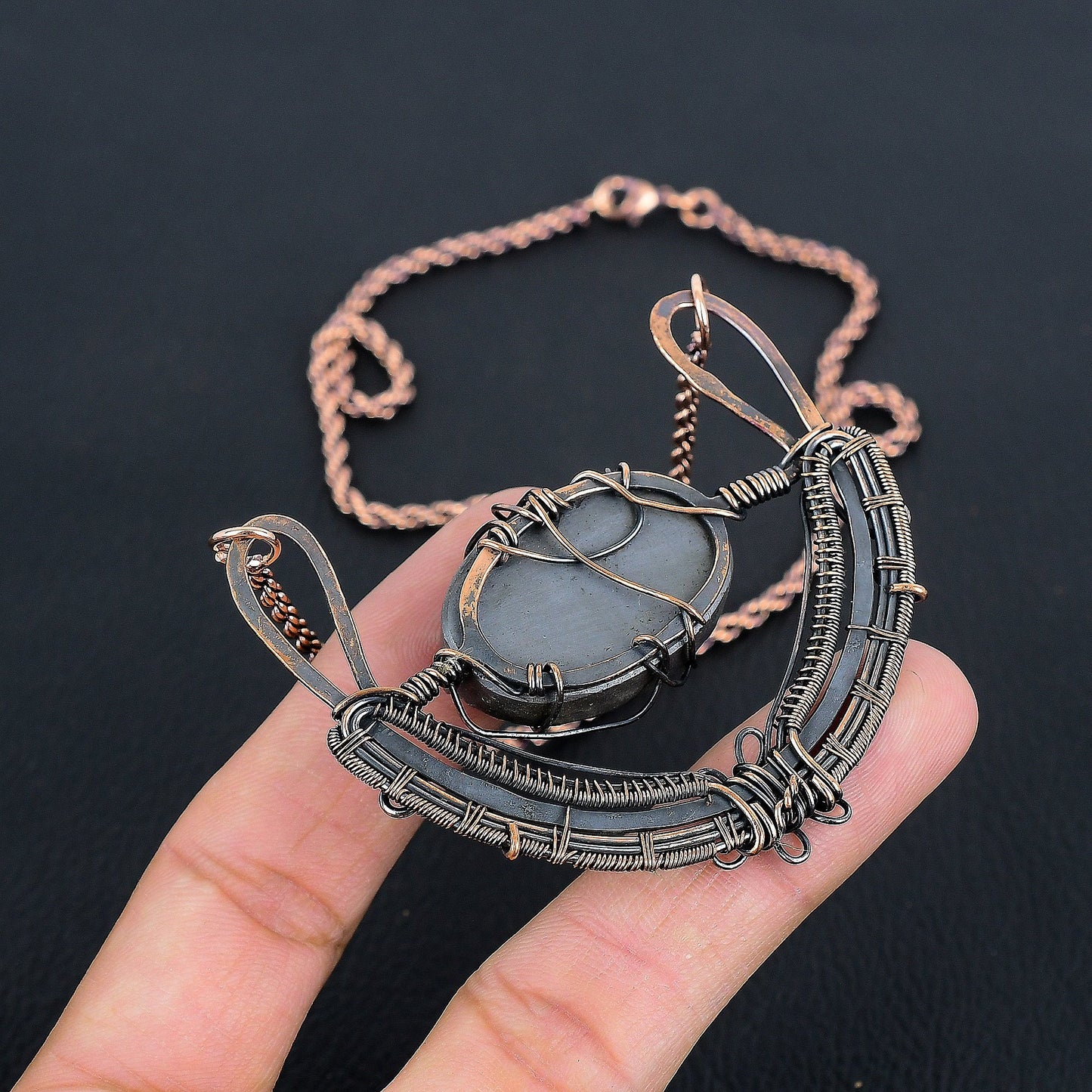 Black Shungite Gemstone Necklace
