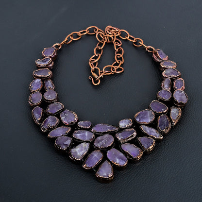 Purple Amethyst Rough Gemstone Necklace