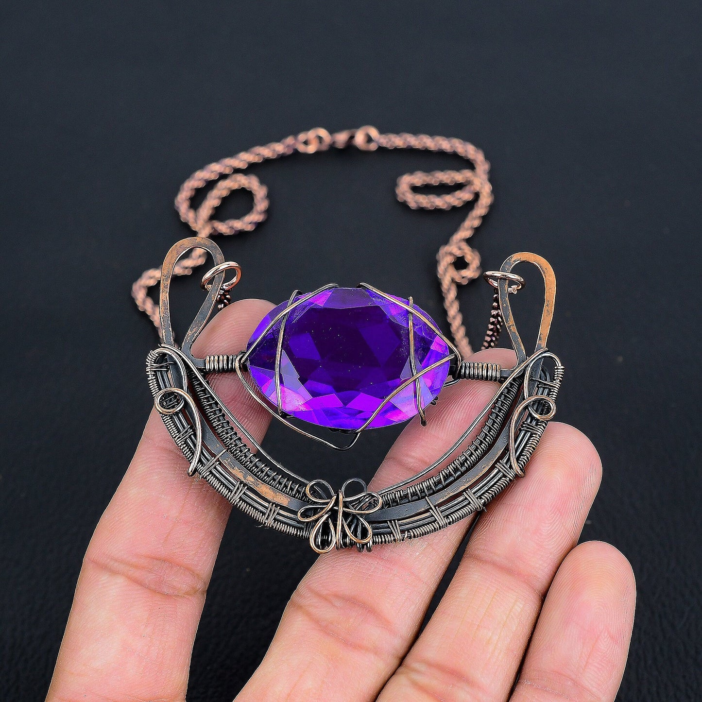 Purple Amethyst Gemstone Necklace