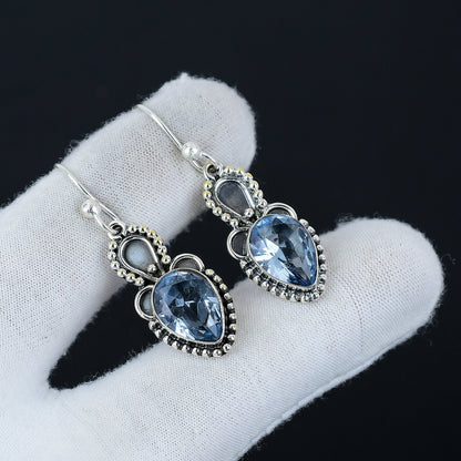 Blue Topaz Gemstone Earrings