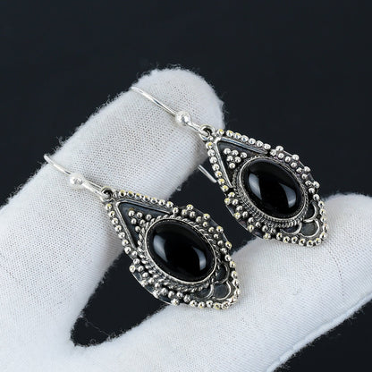 Black Onyx Dangle Earrings