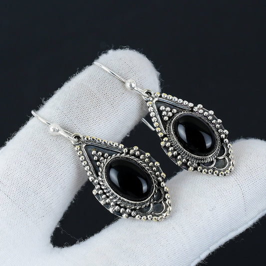 Black Onyx Dangle Earrings