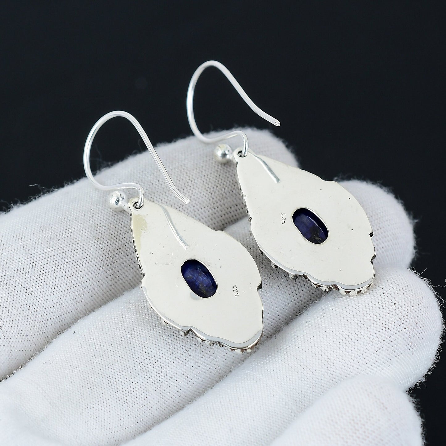 Emerald Gemstone Sterling Silver Earrings
