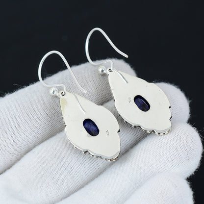 Emerald Gemstone Sterling Silver Earrings