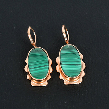 Green Malachite Gemstone Earrings