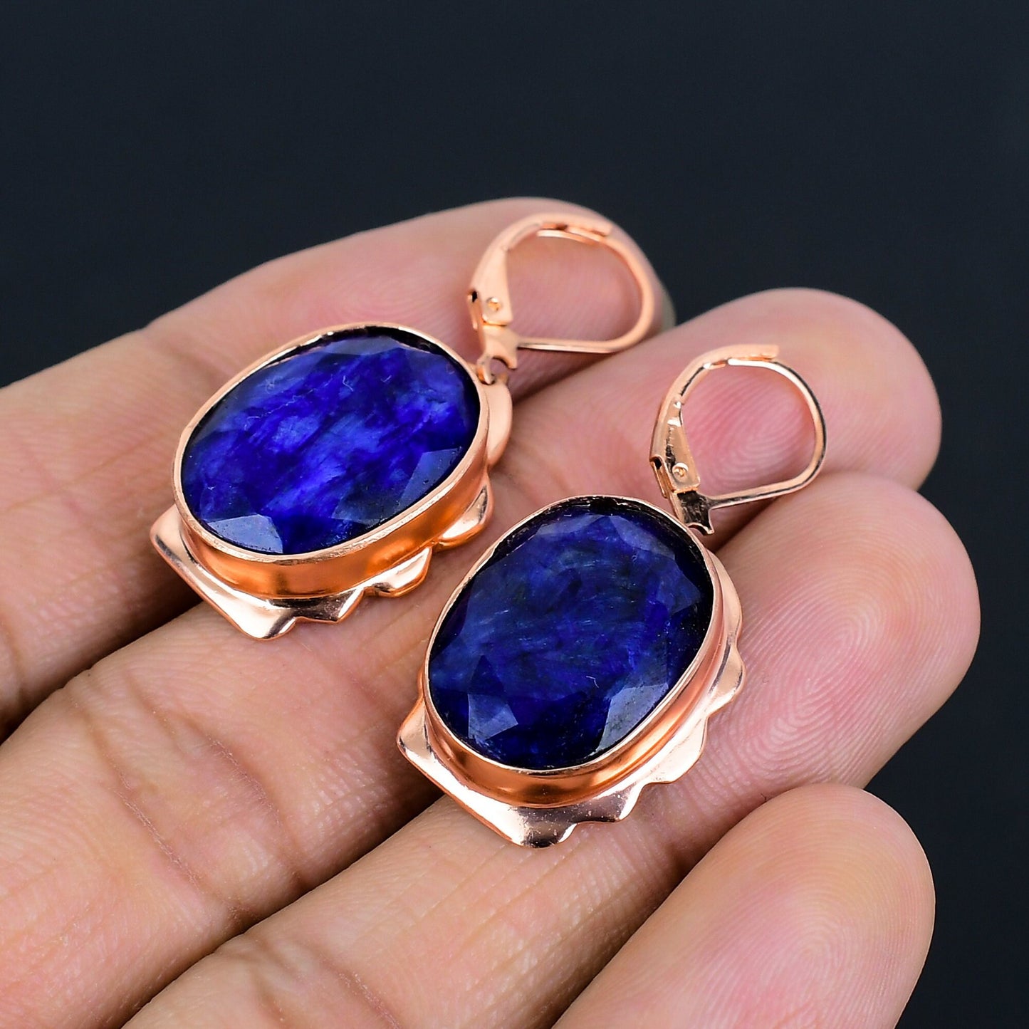 Blue Sapphire Gemstone Earrings