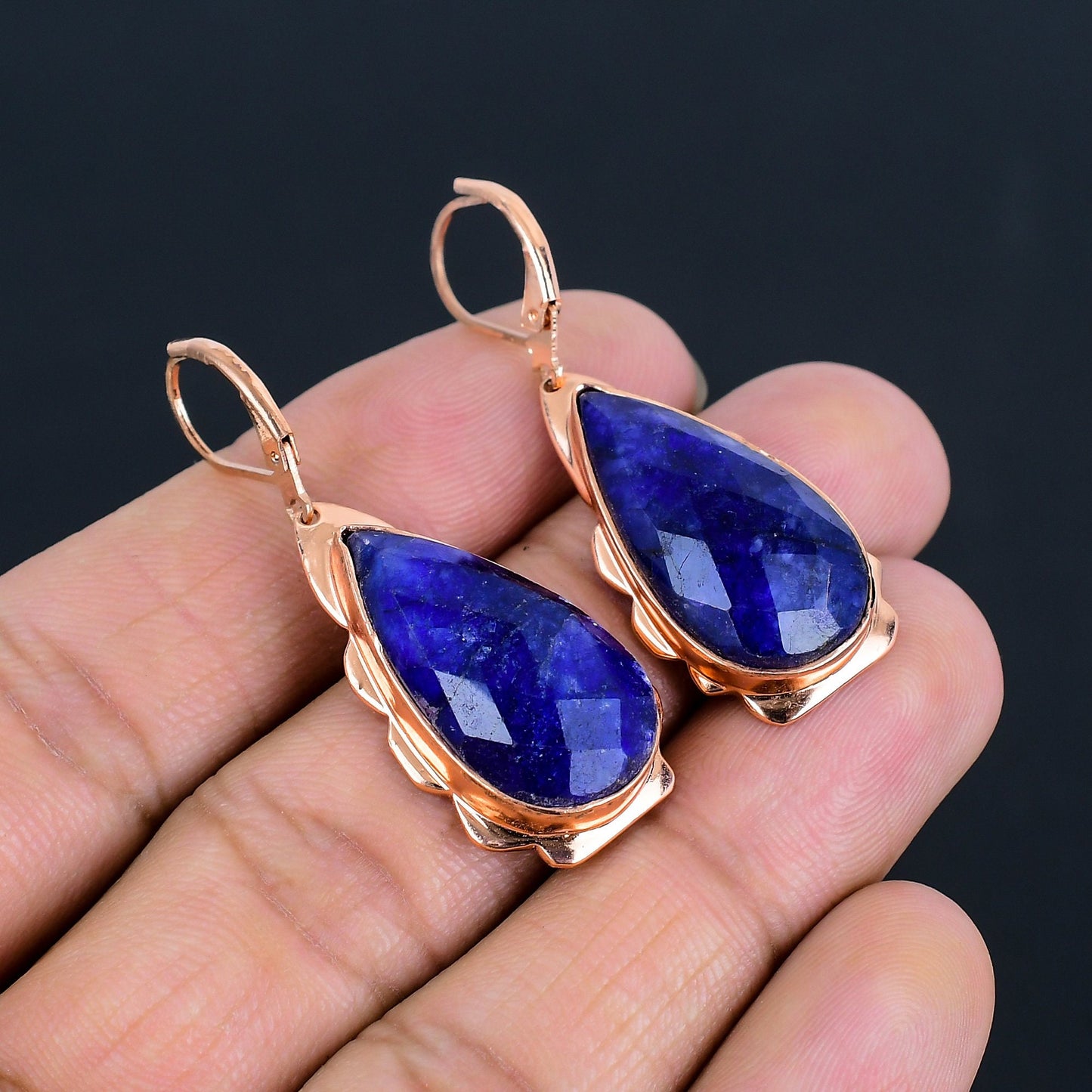 Blue Sapphire Gemstone Earrings
