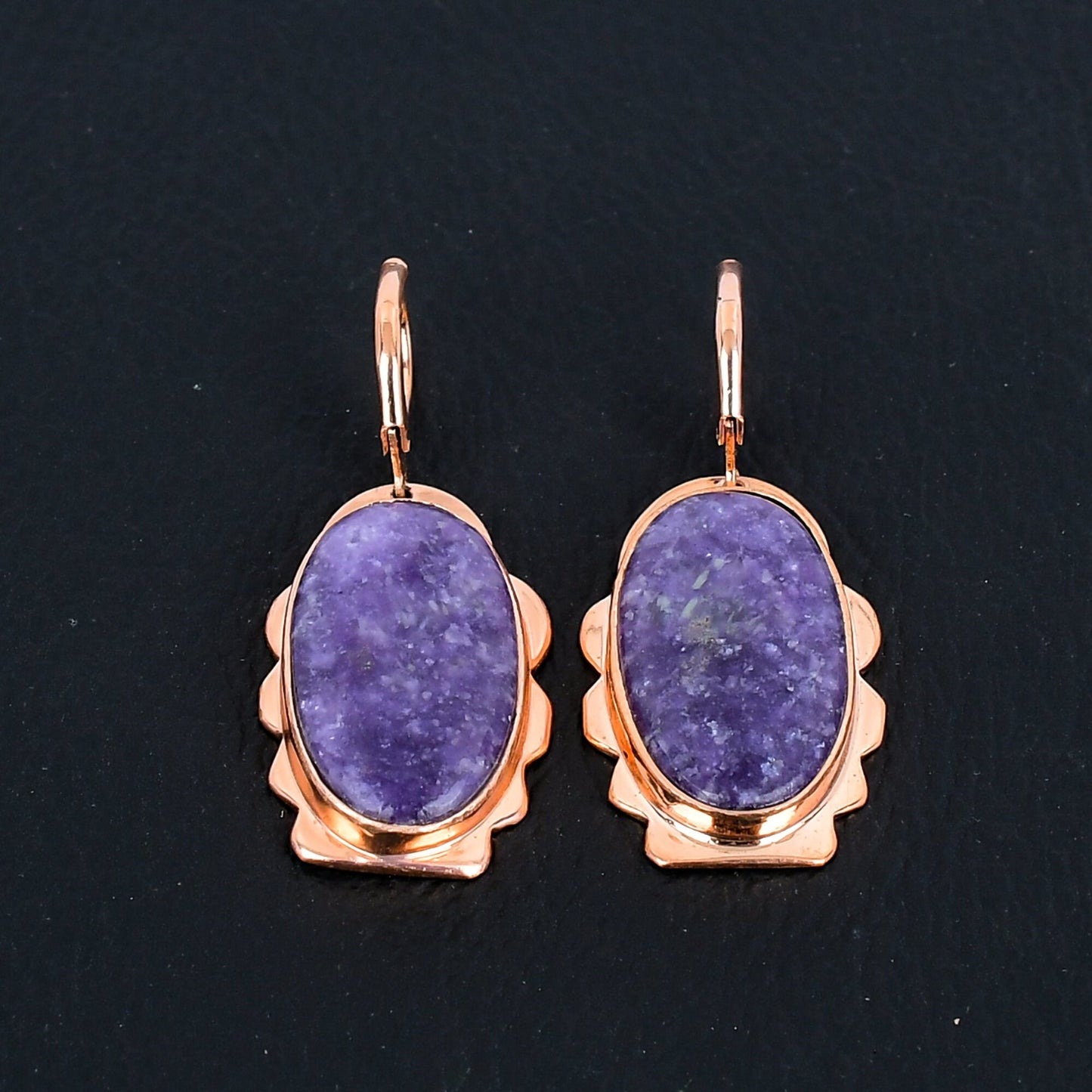 Purple Lepidolite Gemstone Earrings