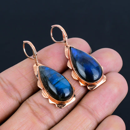 Blue Labradorite Gemstone Earrings