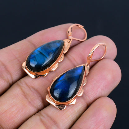 Blue Labradorite Gemstone Earrings