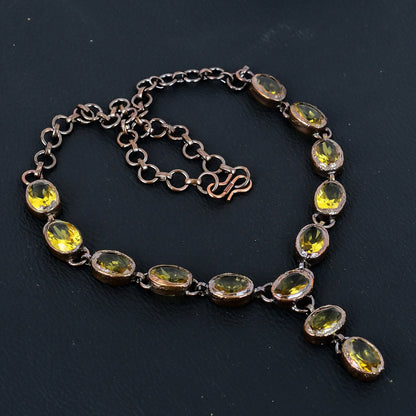 Yellow Citrine Gemstone Necklace