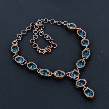 Blue Topaz Gemstone Necklace