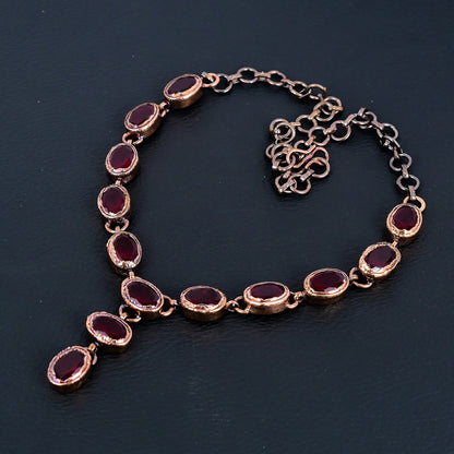 Red Ruby Gemstone Necklace
