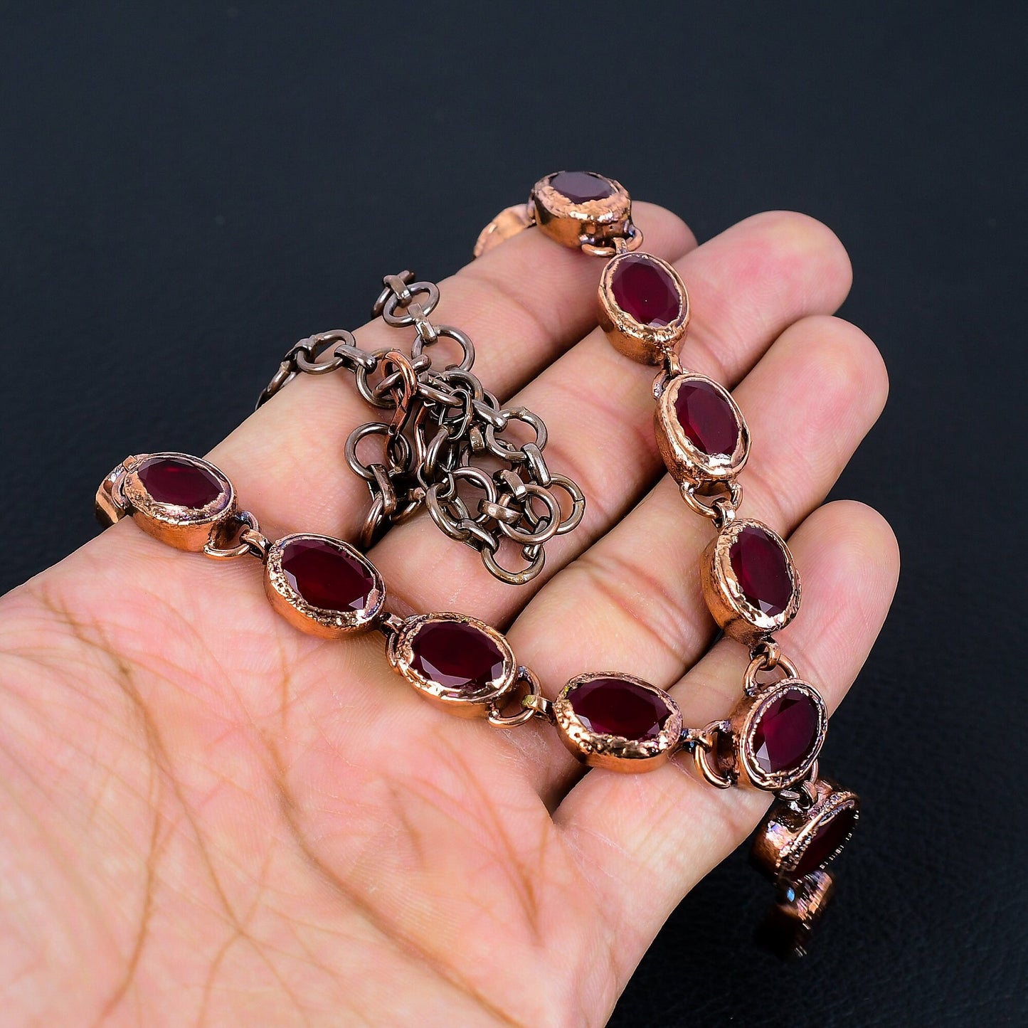 Red Ruby Gemstone Necklace