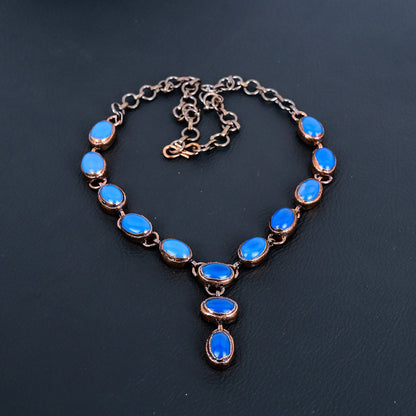 Blue Chalcedony Gemstone Necklace