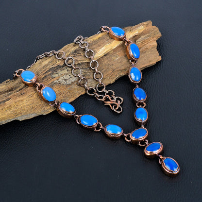 Blue Chalcedony Gemstone Necklace