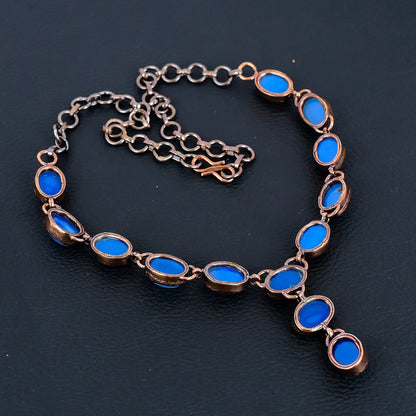 Blue Chalcedony Gemstone Necklace