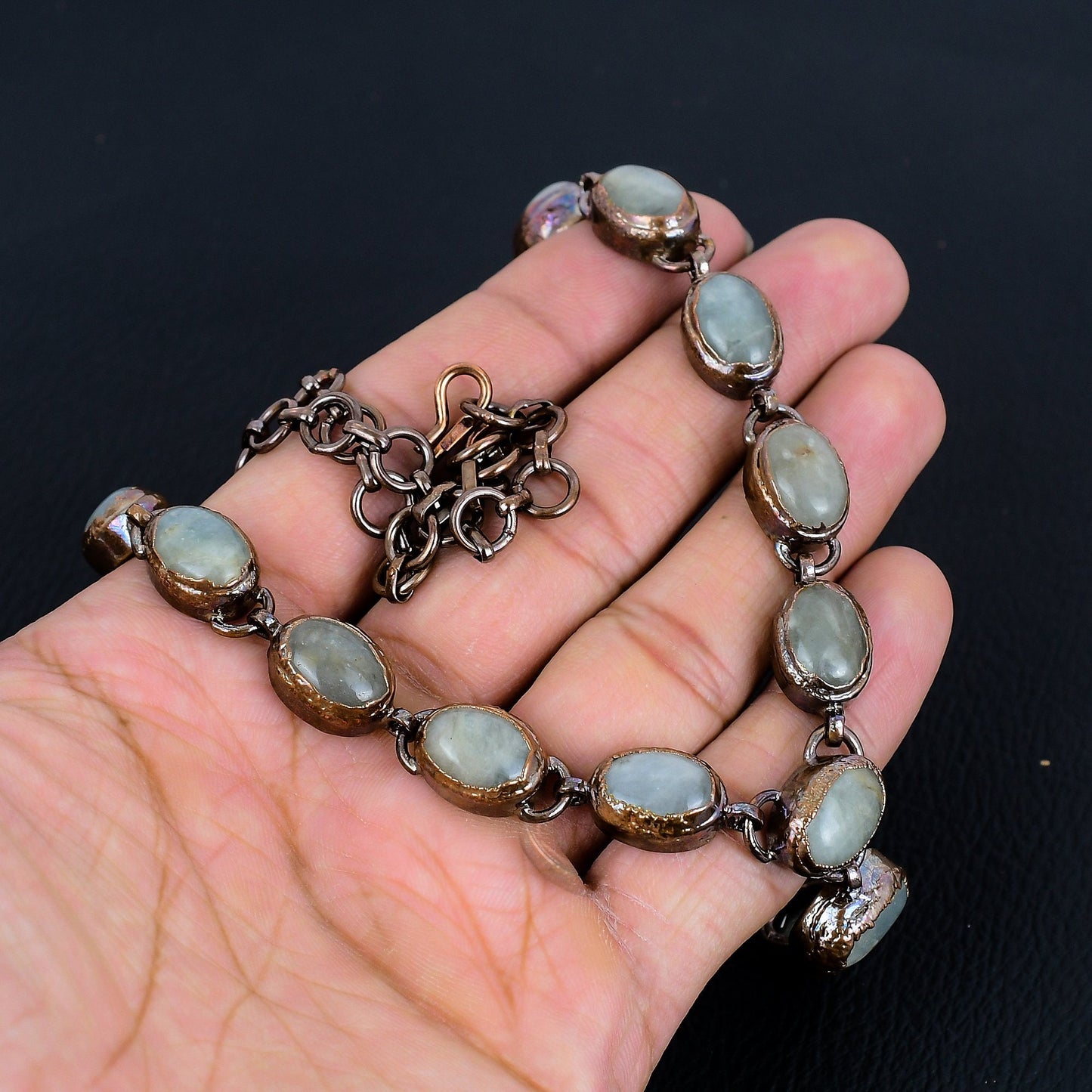 Blue Aquamarine Gemstone Necklace