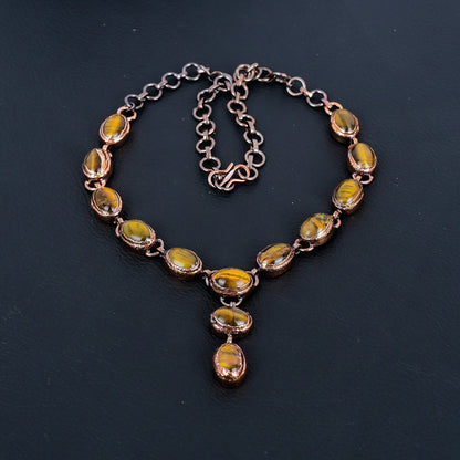 Golden Brown Tiger Eye Gemstone Necklace