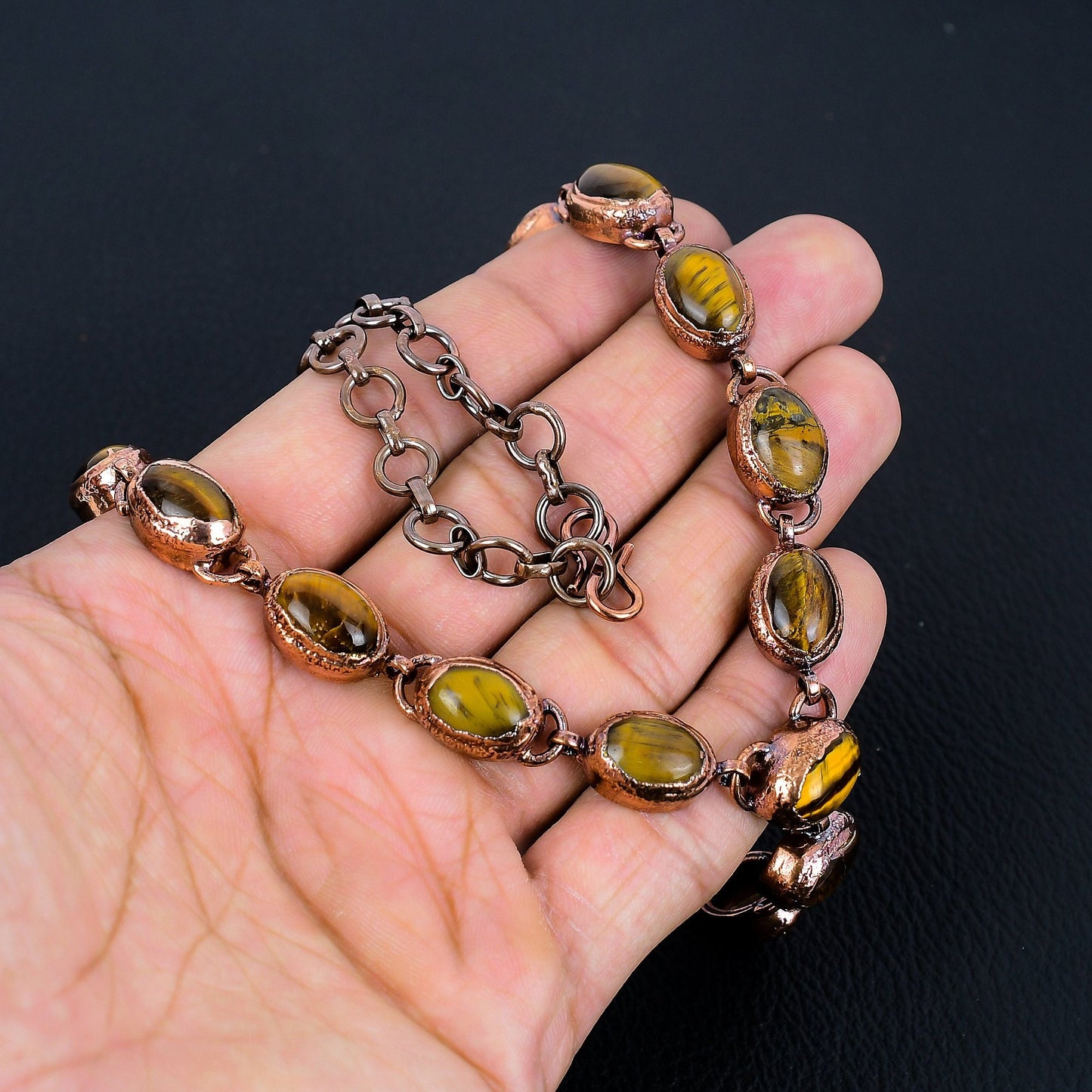 Golden Brown Tiger Eye Gemstone Necklace
