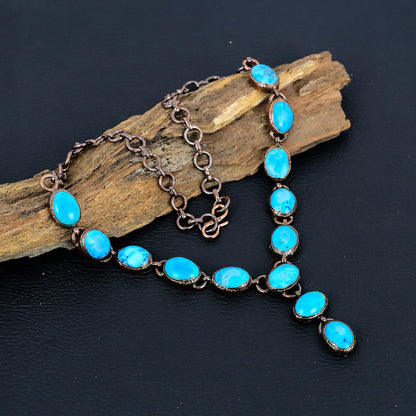 Turquoise Gemstone Copper Necklace