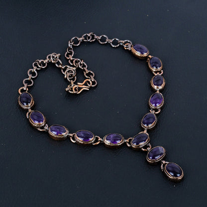 Purple Amethyst Gemstone Necklace