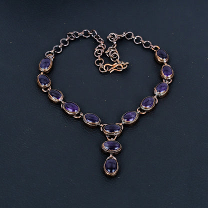 Purple Amethyst Gemstone Necklace