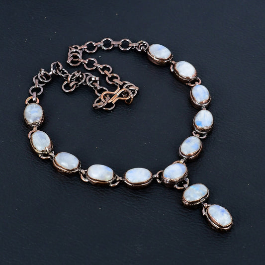 Rainbow Moonstone Gemstone Necklace