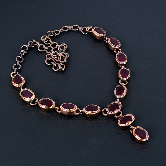 Red Ruby Gemstone Necklace