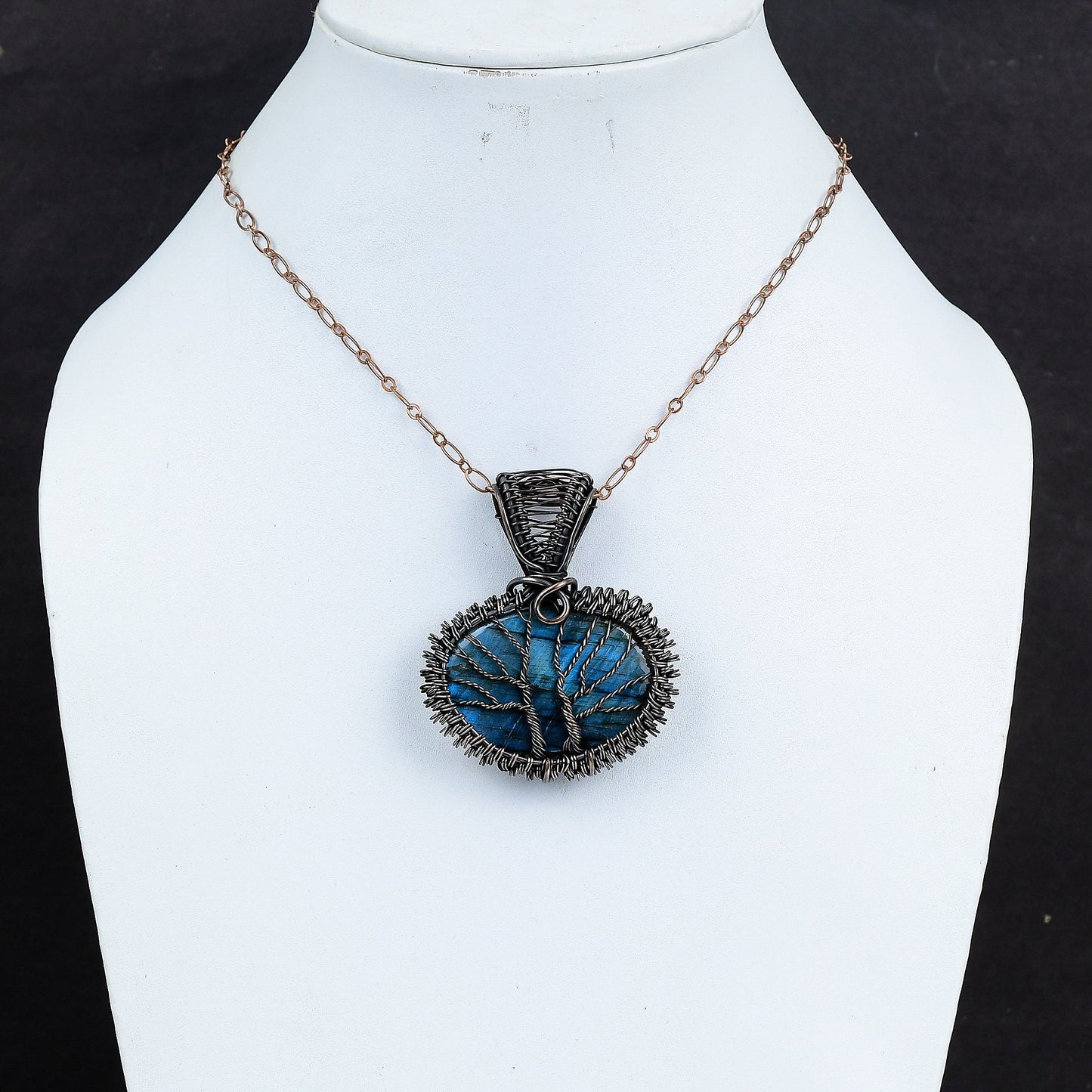 Blue Fire Labradorite Gemstone Pendant