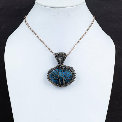 Blue Fire Labradorite Gemstone Pendant
