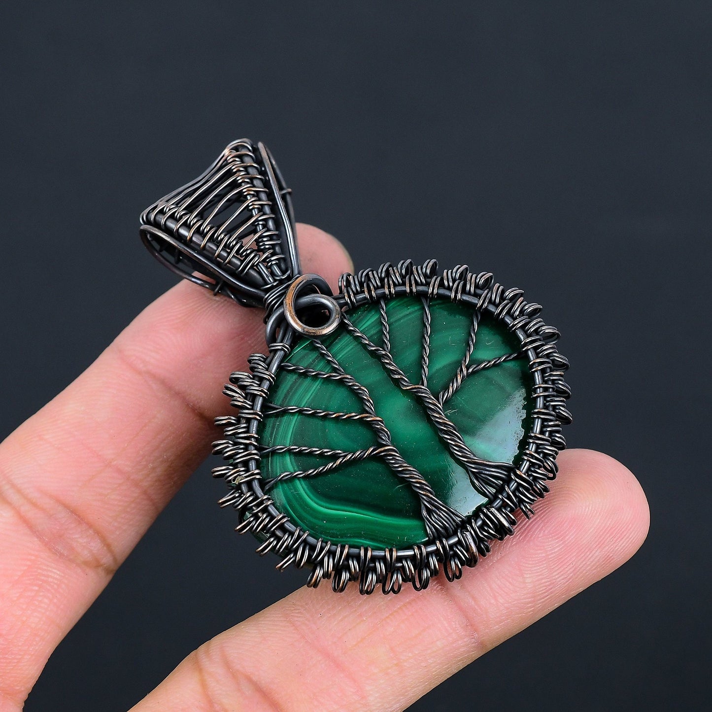 Green Malachite Gemstone Pendant