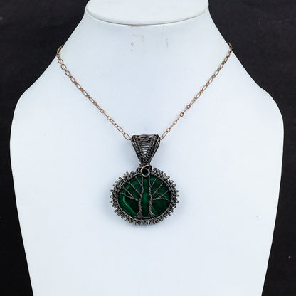 Green Malachite Gemstone Pendant