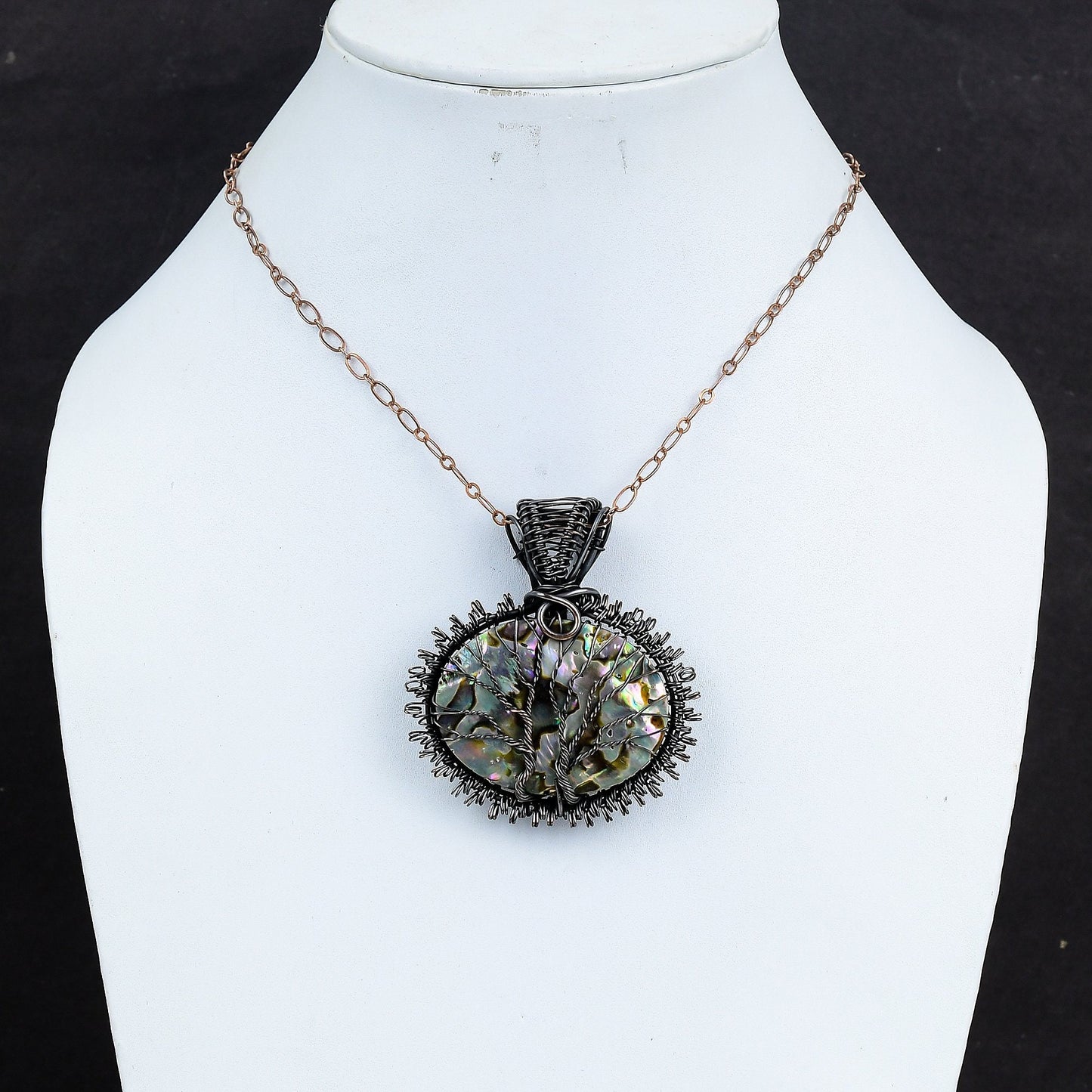 Copper Abalone Gemstone Pendant