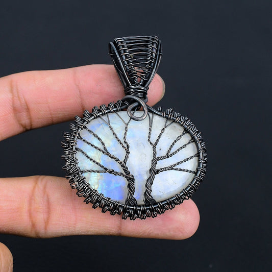Rainbow Moonstone Gemstone Pendant