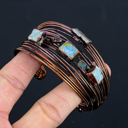 Blue Aquamarine Gemstone Bangle