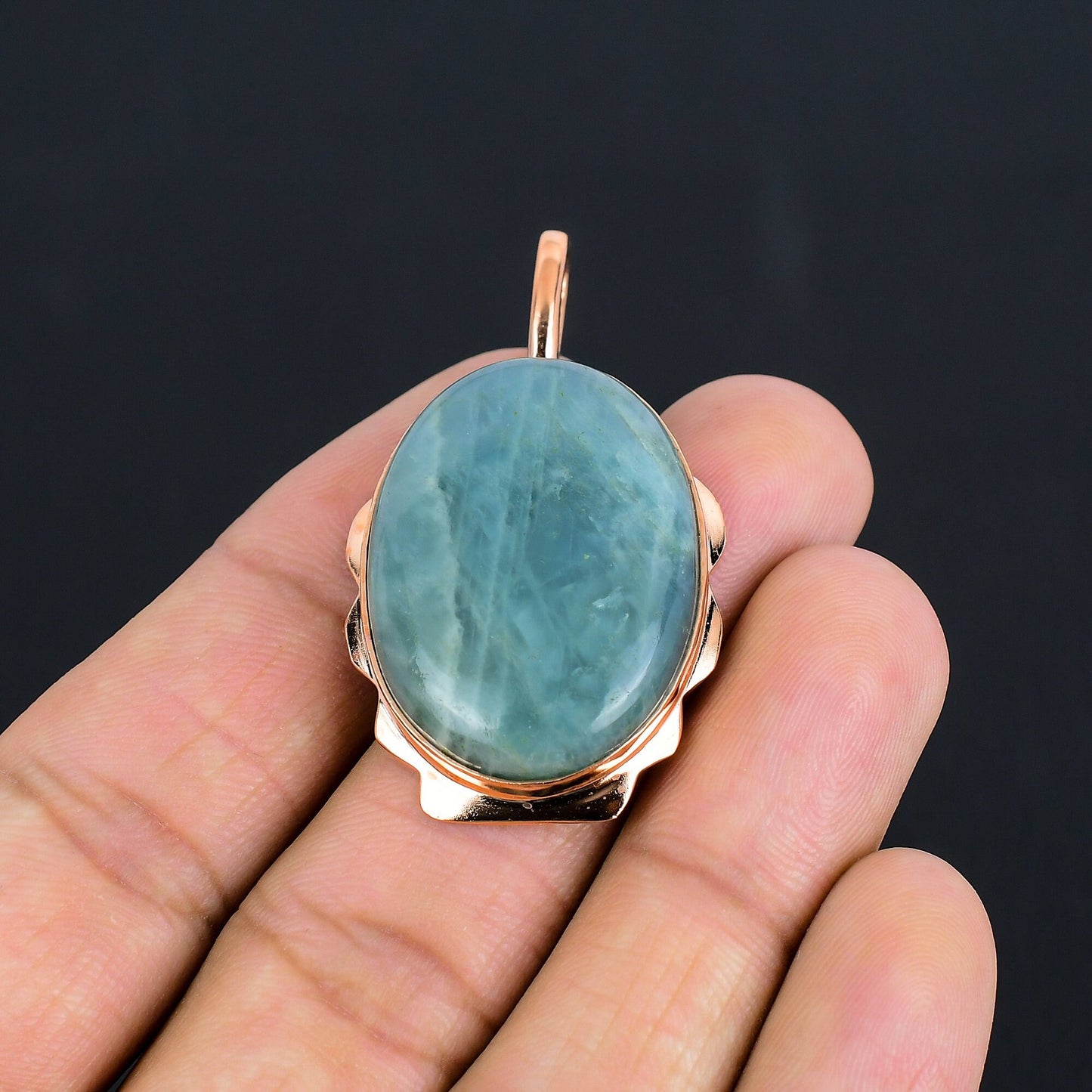 Blue Aquamarine Gemstone Pendant