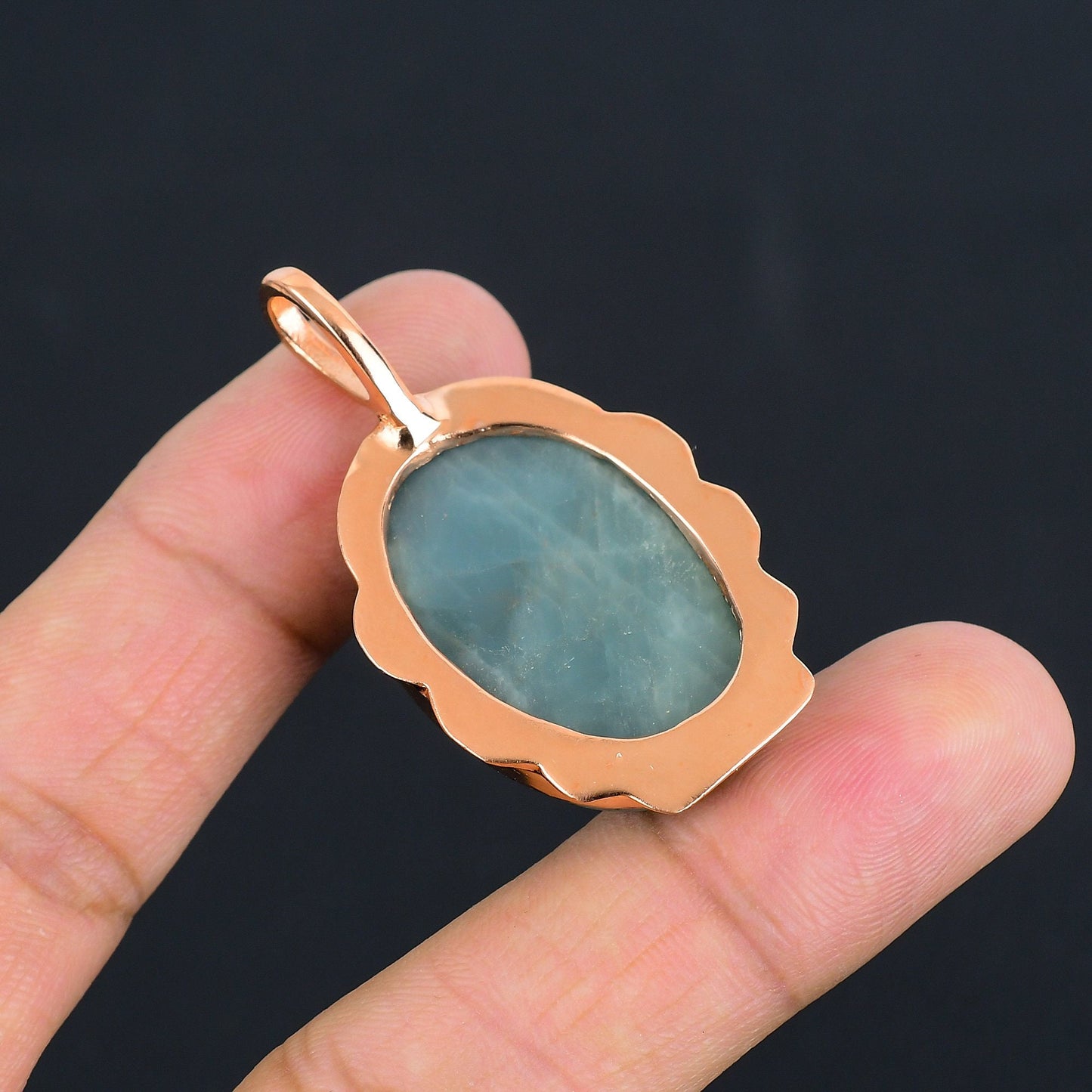 Blue Aquamarine Gemstone Pendant